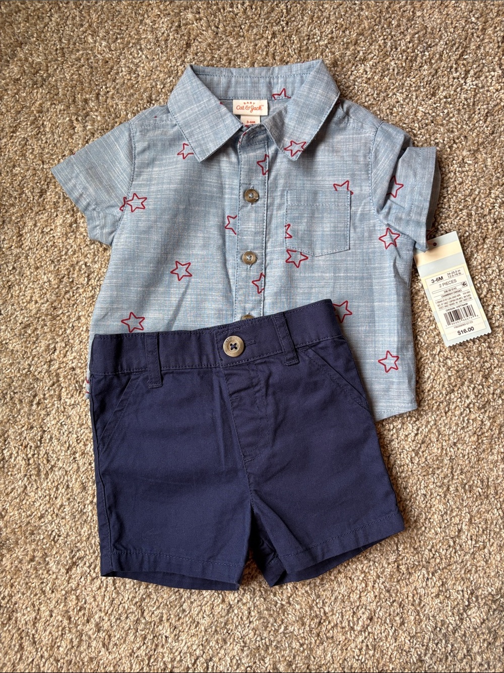NWT Cat & Jack Patriotic Set